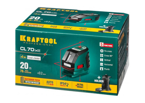 Нивелир лазерный Kraftool CL 70 34660-2 сверхъяркий с держателем