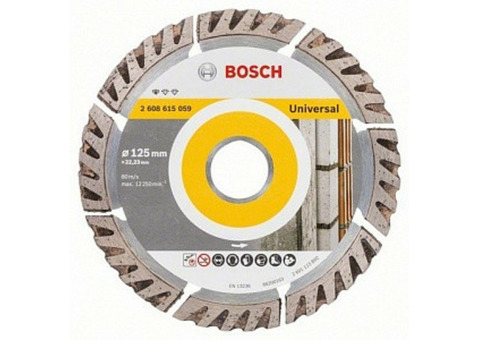 Диск отрезной, 125х2,0х22мм, алмазный, сегментный, по бетону, Standard for Universal, "BOSCH" /2608615059