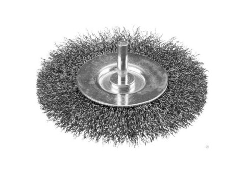 Кедр щетка для дрели плоская 75 мм со шпилькой, латун витая провол 146-0075 208025