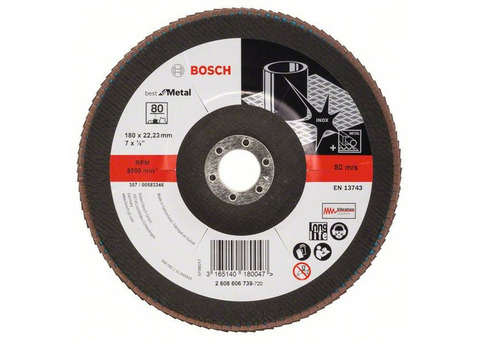 Круг лепестковый Bosch Best for Metal X571 2608606739 180 мм K80