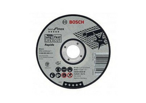 Круг отрезной по металлу, Standard for Inoxl, "BOSCH" /2608603169