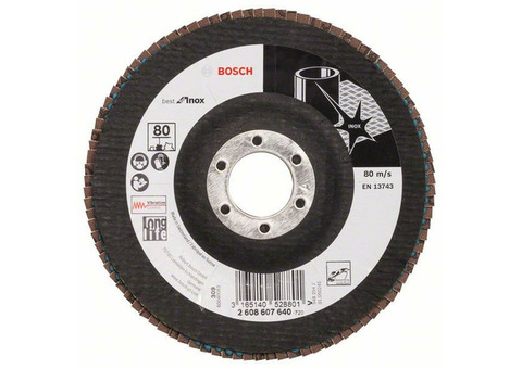 Круг лепестковый Bosch Best for Inox 2608607640 125 мм K80