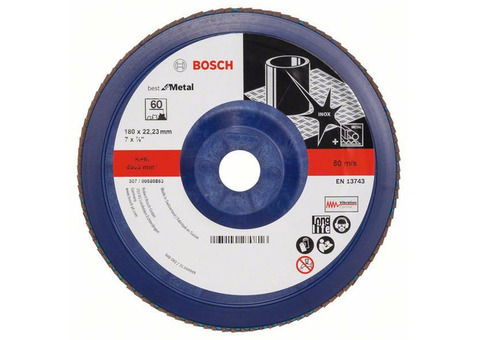 Круг лепестковый Bosch Best for Metal X571 2608607343 180 мм K60