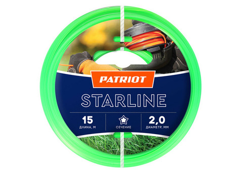 Леска для триммера Patriot Starline 15 м 2 мм 805201056