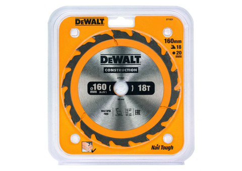 Диск пильный DeWalt Construct DT1931 160х20 мм 18 зубьев