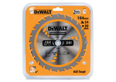 Диск пильный DeWalt Construct DT1951 184х20 мм 24 зуба