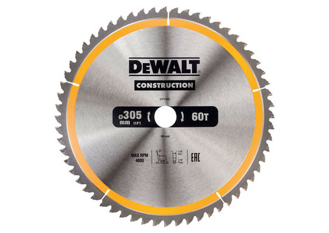 Диск пильный DeWalt Construct DT1960 305х30 мм 60 зубьев