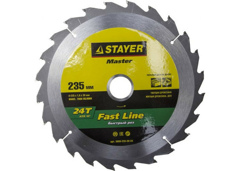 Диск пильный по дереву Stayer Fast Line 3680-235-30-24 235x30мм 24Т