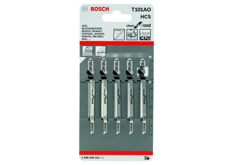 Набор пилок для лобзика Bosch T 101 AО HCS 2608630031 5 штук