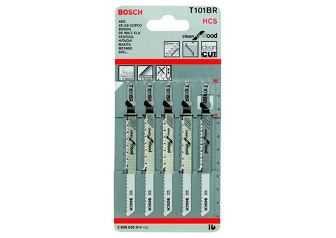 Набор пилок для лобзика Bosch T 101 BR HCS 2608630014 5 штук