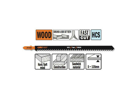 Пилки для электролобзика по дереву CMT JT744D-3 3 шт