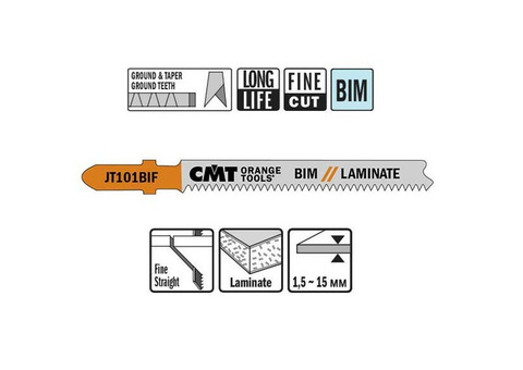 Пилки для электролобзика по ламинату CMT JT101BIF-5 5 шт