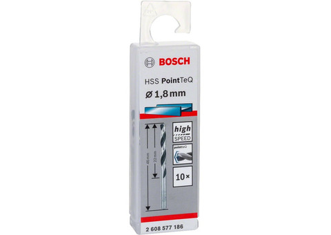 Набор сверл по металлу Bosch HSS PointTeQ 2608577186 1,8 мм 10шт