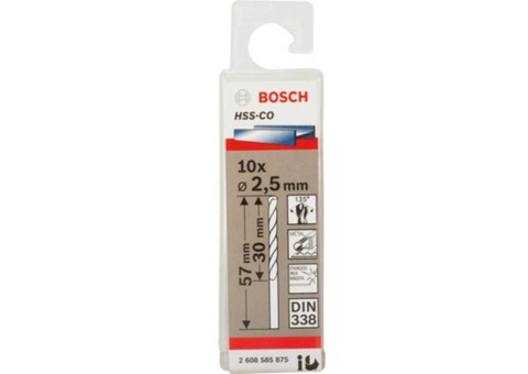 Набор сверл по металлу Bosch HSS-Cо 2608585875 2,5 мм 10 шт