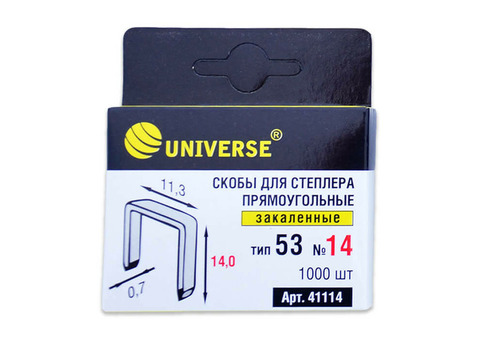 Скобы для степлера Universe тип 53 14 мм 1000 штук