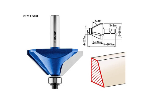 Фреза кромочная Зубр 28724-50.8 для углового сращивания 50,8x22 мм