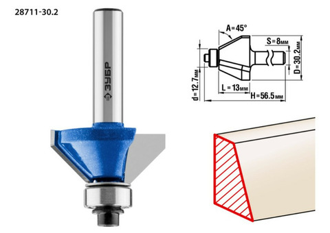 Фреза кромочная Зубр Профессионал 28711-30.2 30,2x13мм