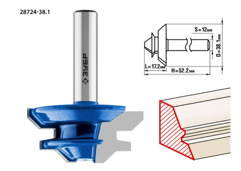 Фреза кромочная Зубр Профессионал 28724-38.1 38.1x14 мм
