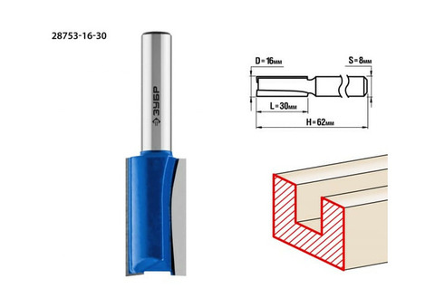 Фреза пазовая прямая Зубр 28753-16-30 16x30 мм