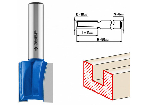 Фреза пазовая прямая Зубр 28753-18-19 18x19мм