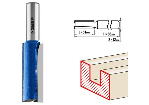 Фреза пазовая прямая Зубр 28755-19-51 19x51мм