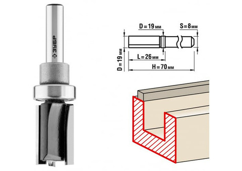 Фреза пазовая прямая Зубр 28781-19-26 19x26мм