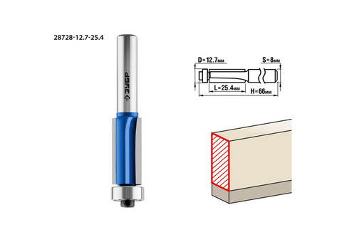Фреза кромочная Зубр 28728-12.7-25.4 12,7x25,4мм