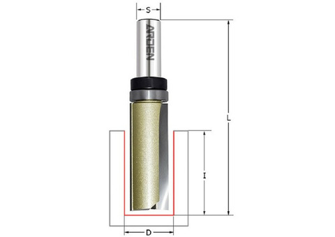 Фреза обгонная Arden 152237B S-12 мм D-19 мм L-91 мм