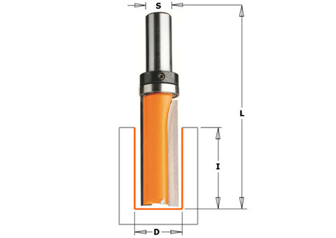 Фреза обгонная CMT 712.150.11B S-6 мм D-15 мм L-66,5 мм