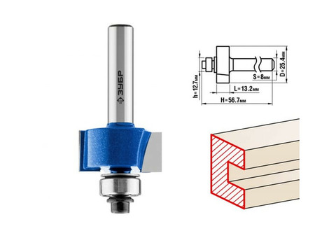 Фреза фальцевая Зубр 28758-25.4 25,4x13мм