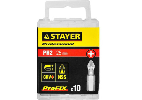 Бита Stayer Profix 26201-2-25-10_z01 C 1/4 дюйма PH2 25 мм 10 штук