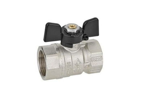 Кран шаровой Bugatti Arizona 602 - 3/4" (ВР/ВР, PN25, Tmax 120°C, ручка-бабочка черная)