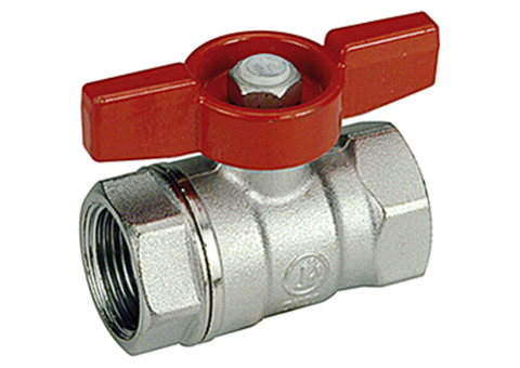 Кран шаровой Giacomini R251D - 3/8" (ВР/ВР, PN42, Tmax 185°C, ручка-бабочка красная)