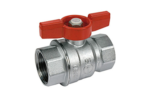 Кран шаровой полнопроходной Giacomini R851 - 1/2" (ВР/ВР, PN35, Tmax 185°C, ручка-бабочка красная)