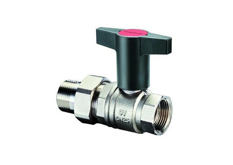 Кран шаровой полнопроходной Oventrop Optibal - 1/2" (ВР/НР-американка, PN16, t100°C, ручка-маховик)