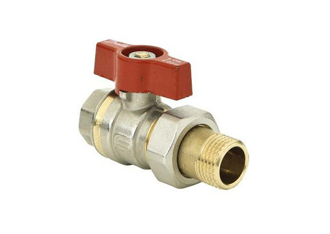 Кран шаровой полнопроходной Danfoss BVR-F - 3/4" (ВР/НР-американка, PN40, Tmax 110°C, ручка-бабочка)