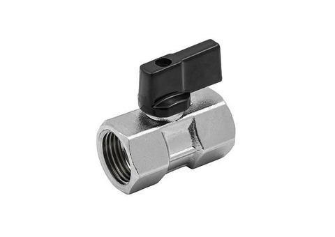 Кран шаровой ELSEN MINI - 1/4" (ВР/ВР, PN10, Tmax 80°C, ручка-флажок черная)