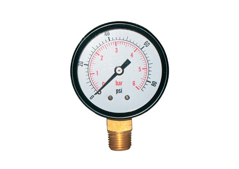 Манометр радиальный UNIPUMP - 1/4" (D-50 мм, шкала 0-6 бар)