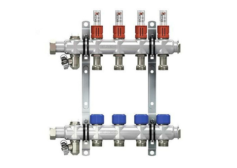 Коллекторная группа для теплого пола ELSEN EMi03 - 1" на 10 контуров 3/4" Евроконус