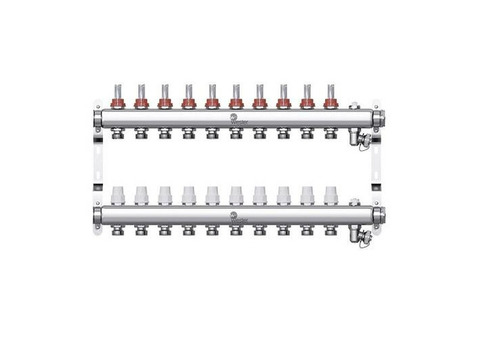 Коллекторная группа для теплого пола Wester W902 - 1" на 12 контуров 3/4" Евроконус