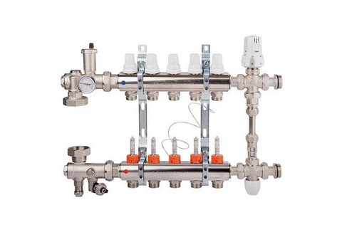 Коллекторная группа для теплого пола ICMA K0111 - 1" на 11 контуров 3/4"EK (со смесительным узлом)