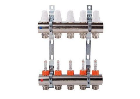 Коллекторная группа для теплого пола ICMA K014 - 1" на 10 контуров M24x1.5 (метрическая резьба)