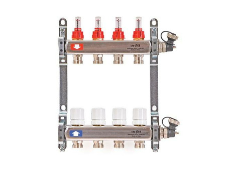 Коллекторная группа для теплого пола Uni-Fitt 450I - 1" на 13 контуров 3/4" евроконус