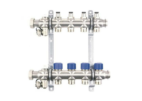 Коллекторная группа для радиаторного отопления ELSEN EMi02 - 1" на 12 контуров 3/4" Евроконус