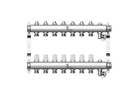 Коллекторная группа для радиаторного отопления Wester W903 - 1" на 7 контуров 3/4" Евроконус