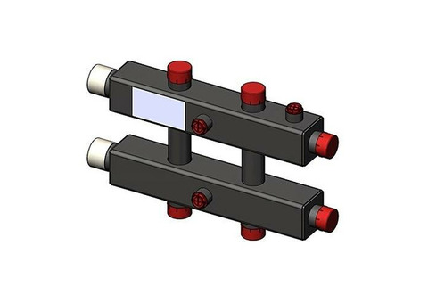 Коллектор котельной разводки двухкорпусный ZOTA - 1"1/4 на 3 контура 1" (для котлов до 70кВт)