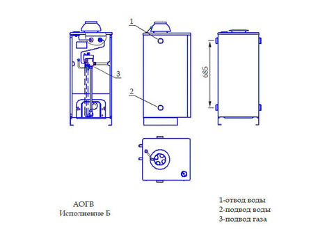 Котел газовый напольный Боринское АОГВ - 17,4 кВт (одноконтурный, автоматика 630 EUROSIT, исп. Б)