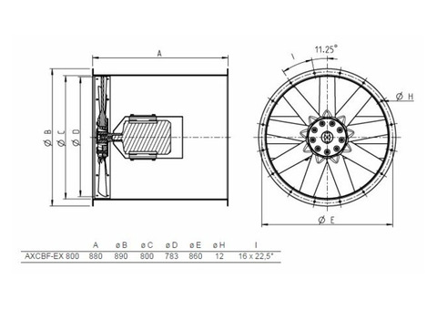 Systemair AXCBF-EX 800-9/18°-4