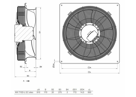 Systemair AW 710D-L EC sileo