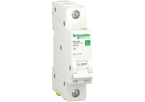 Автоматический выключатель Schneider Electric Resi9 R9F12106 1п C 6А 6000А